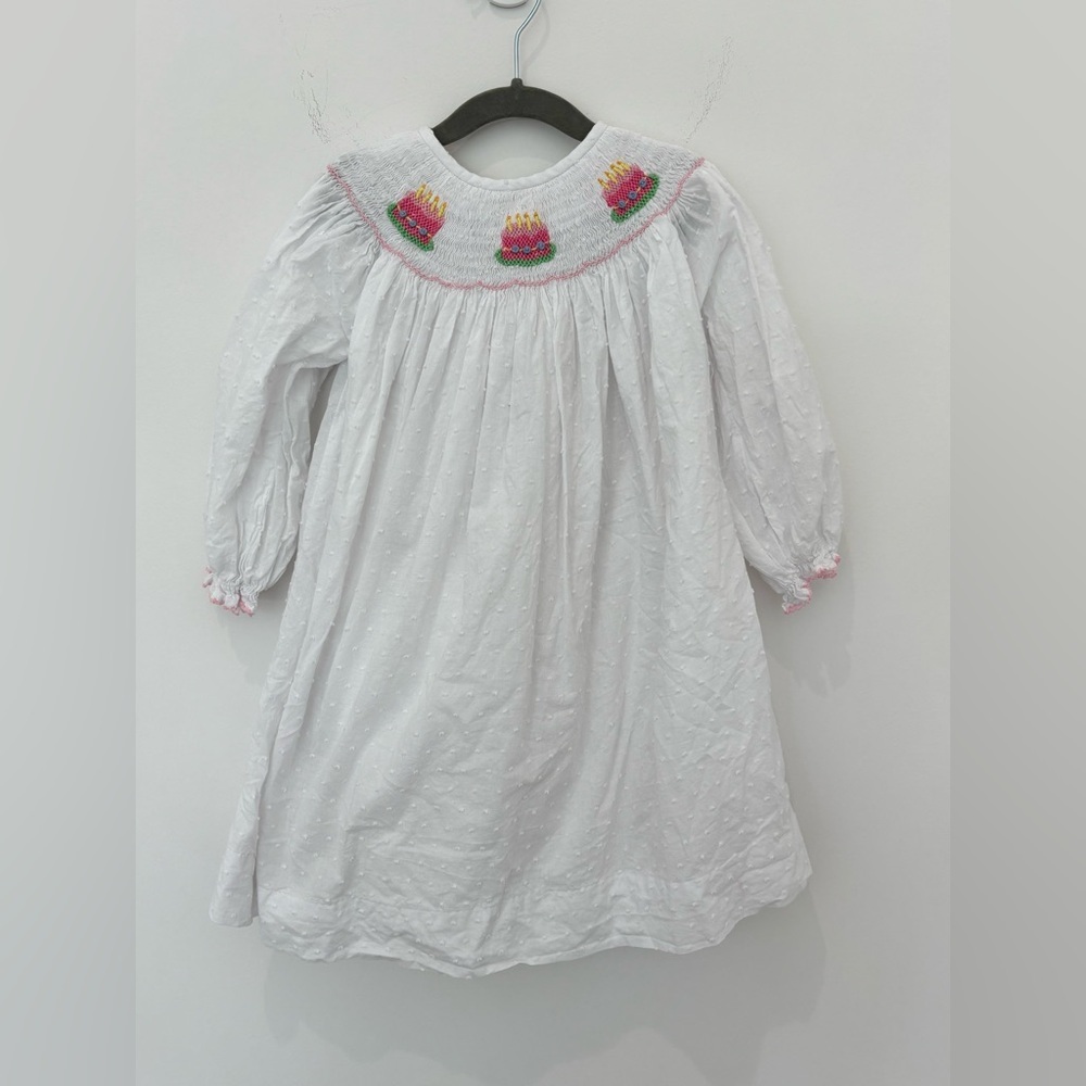 🎂 Cecil & Lou Smocked Birthday Cake Dress – Size 4T 🎂